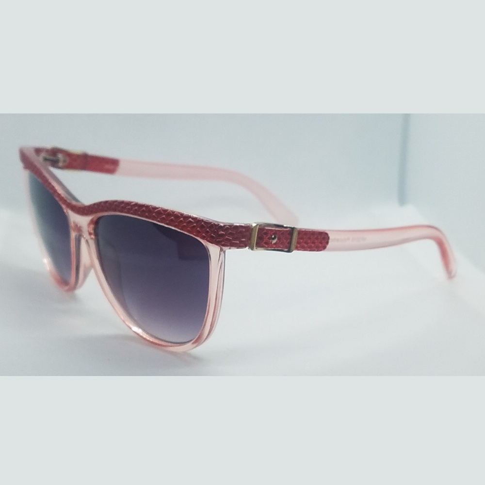 Belt Buckle Sunglasses Red Pink Snake Skin Scales